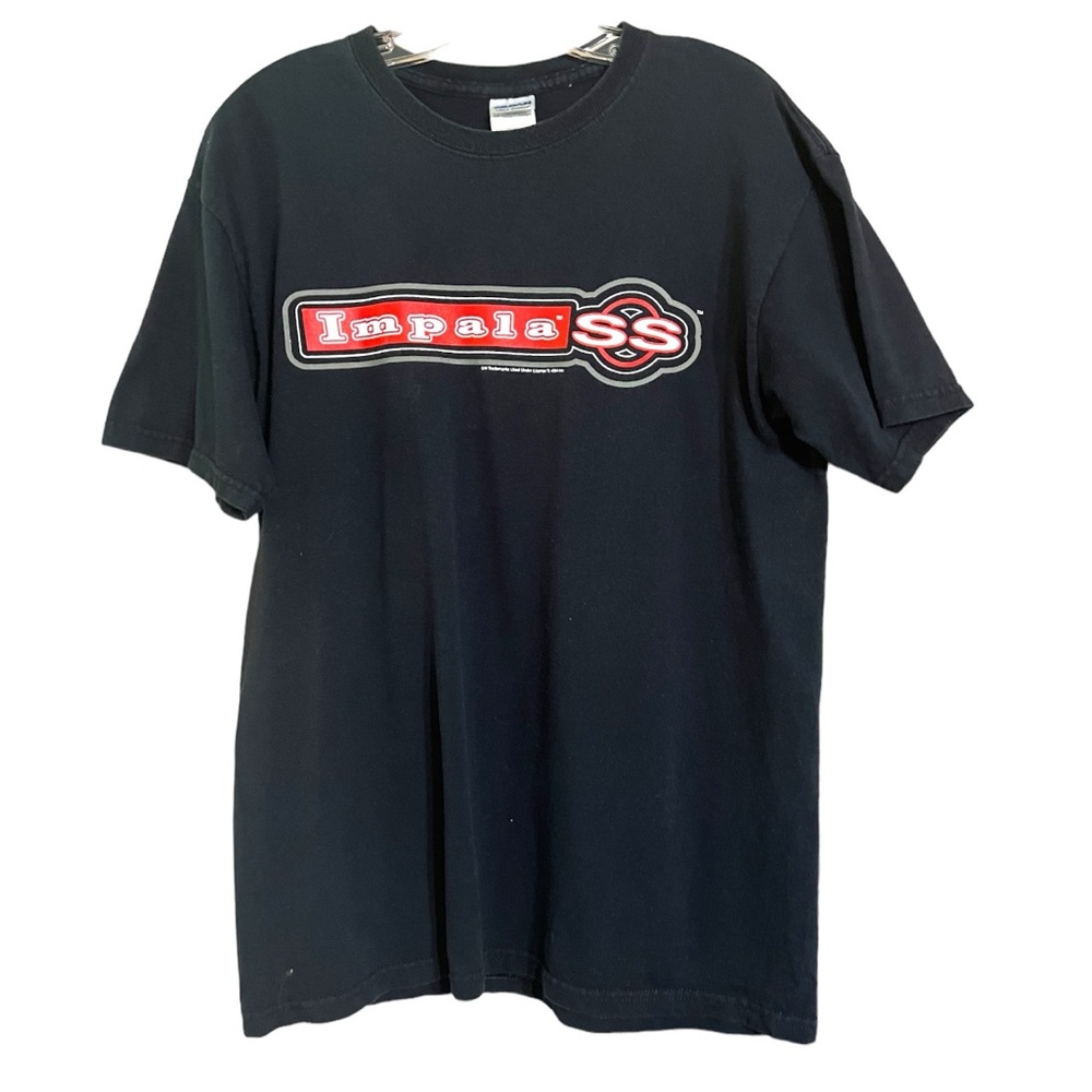Vintage Chevrolet Impala SS Print Out Black T Shirt Sz M GUC